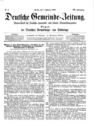 Deutsche Gemeinde-Zeitung Samstag 1. Februar 1868