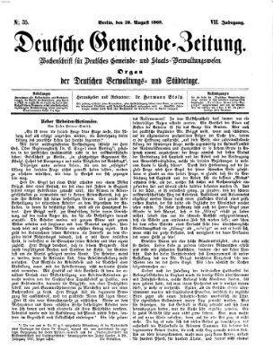 Deutsche Gemeinde-Zeitung Samstag 29. August 1868