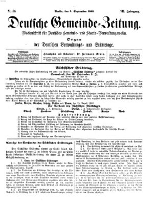 Deutsche Gemeinde-Zeitung Samstag 5. September 1868
