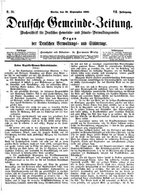 Deutsche Gemeinde-Zeitung Samstag 19. September 1868