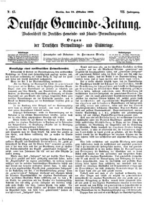 Deutsche Gemeinde-Zeitung Samstag 24. Oktober 1868
