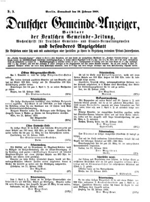 Deutsche Gemeinde-Zeitung Samstag 29. Februar 1868
