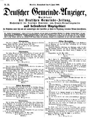 Deutsche Gemeinde-Zeitung Samstag 6. Juni 1868