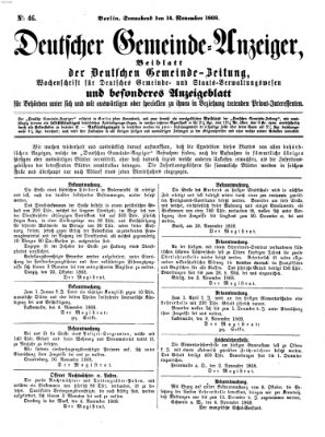 Deutsche Gemeinde-Zeitung Samstag 14. November 1868