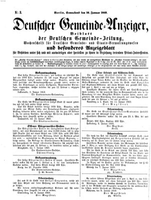 Deutsche Gemeinde-Zeitung Samstag 16. Januar 1869
