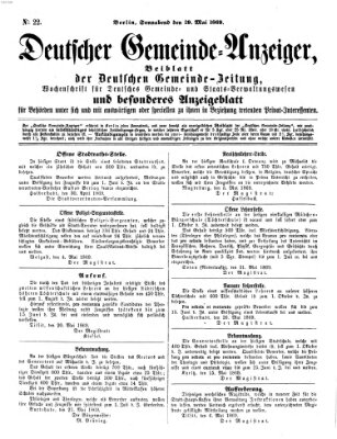Deutsche Gemeinde-Zeitung Samstag 29. Mai 1869
