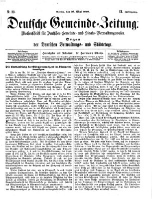 Deutsche Gemeinde-Zeitung Samstag 28. Mai 1870