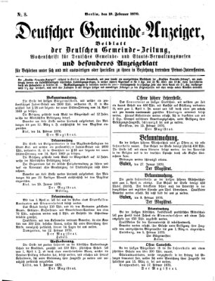 Deutsche Gemeinde-Zeitung Samstag 19. Februar 1870