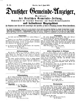 Deutsche Gemeinde-Zeitung Samstag 4. Juni 1870