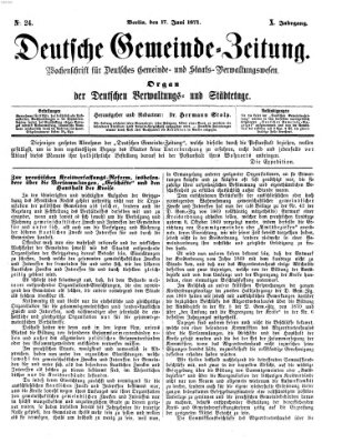 Deutsche Gemeinde-Zeitung Samstag 17. Juni 1871