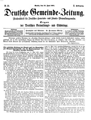 Deutsche Gemeinde-Zeitung Samstag 24. Juni 1871