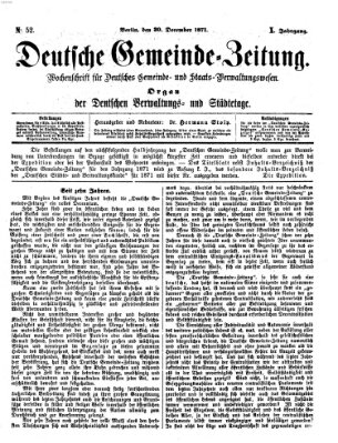 Deutsche Gemeinde-Zeitung Samstag 30. Dezember 1871