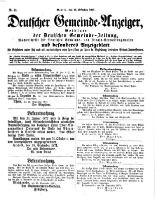 Deutsche Gemeinde-Zeitung Samstag 14. Oktober 1871