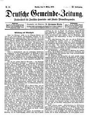 Deutsche Gemeinde-Zeitung Samstag 9. März 1872