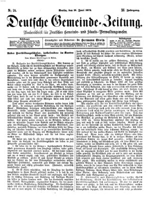 Deutsche Gemeinde-Zeitung Samstag 15. Juni 1872