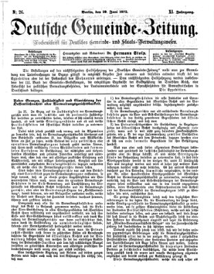 Deutsche Gemeinde-Zeitung Samstag 29. Juni 1872