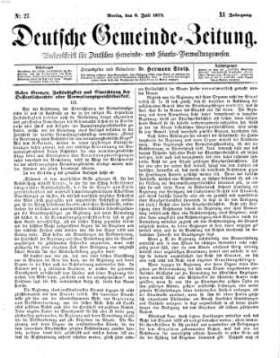 Deutsche Gemeinde-Zeitung Samstag 6. Juli 1872