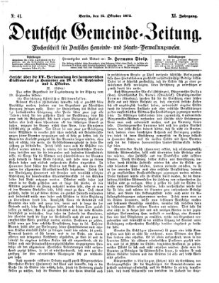 Deutsche Gemeinde-Zeitung Samstag 12. Oktober 1872