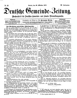 Deutsche Gemeinde-Zeitung Samstag 19. Oktober 1872