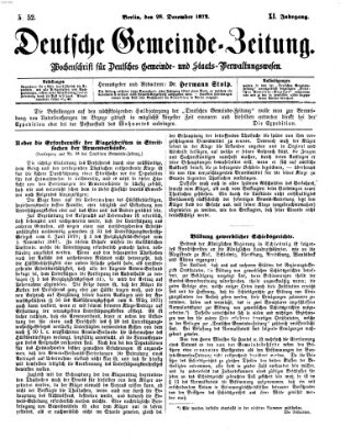 Deutsche Gemeinde-Zeitung Samstag 28. Dezember 1872
