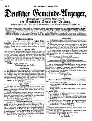 Deutsche Gemeinde-Zeitung Samstag 20. Januar 1872
