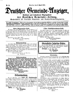 Deutsche Gemeinde-Zeitung Samstag 6. April 1872