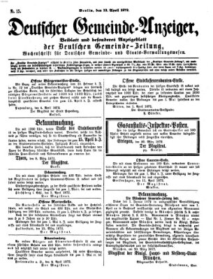 Deutsche Gemeinde-Zeitung Samstag 13. April 1872