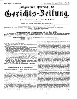Allgemeine österreichische Gerichts-Zeitung Freitag 13. Januar 1871
