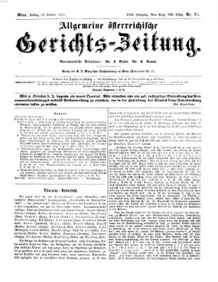 Allgemeine österreichische Gerichts-Zeitung Freitag 13. Oktober 1871