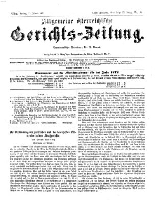 Allgemeine österreichische Gerichts-Zeitung Freitag 12. Januar 1872