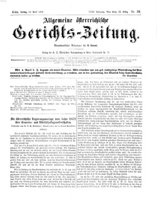 Allgemeine österreichische Gerichts-Zeitung Freitag 19. April 1872