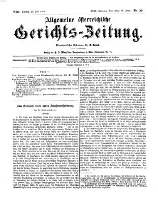 Allgemeine österreichische Gerichts-Zeitung Dienstag 23. Juli 1872