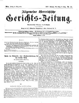 Allgemeine österreichische Gerichts-Zeitung Freitag 21. März 1873