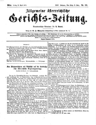 Allgemeine österreichische Gerichts-Zeitung Freitag 25. April 1873