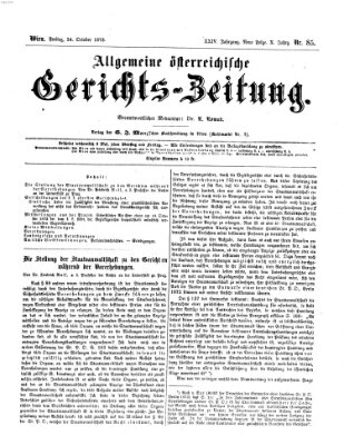 Allgemeine österreichische Gerichts-Zeitung Freitag 24. Oktober 1873