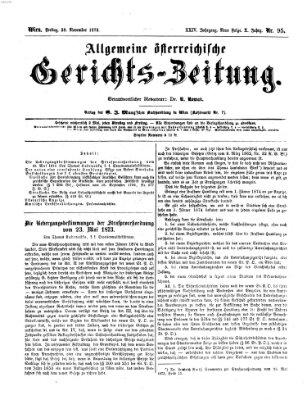 Allgemeine österreichische Gerichts-Zeitung Freitag 28. November 1873