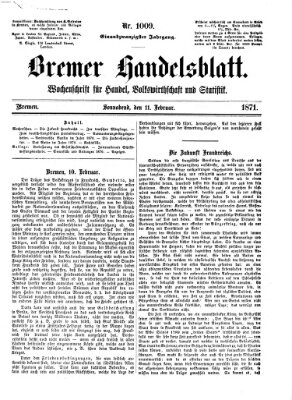 Bremer Handelsblatt Samstag 11. Februar 1871