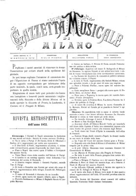 Gazzetta musicale di Milano Sonntag 12. Januar 1873