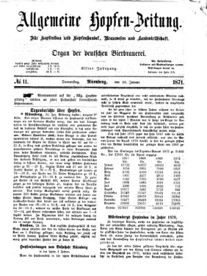 Allgemeine Hopfen-Zeitung Donnerstag 26. Januar 1871