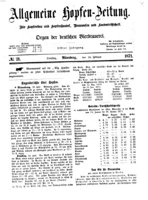 Allgemeine Hopfen-Zeitung Samstag 18. Februar 1871