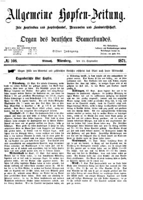 Allgemeine Hopfen-Zeitung Mittwoch 13. September 1871