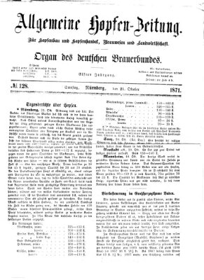 Allgemeine Hopfen-Zeitung Samstag 21. Oktober 1871