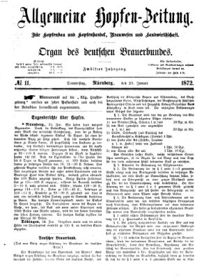 Allgemeine Hopfen-Zeitung Donnerstag 25. Januar 1872