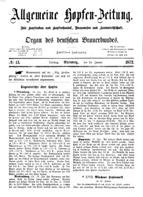 Allgemeine Hopfen-Zeitung Dienstag 30. Januar 1872