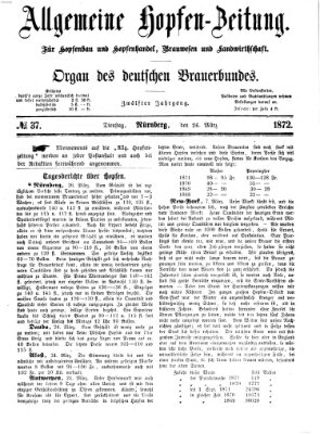 Allgemeine Hopfen-Zeitung Dienstag 26. März 1872