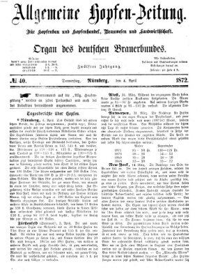 Allgemeine Hopfen-Zeitung Donnerstag 4. April 1872