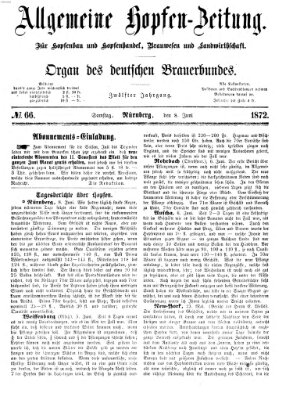 Allgemeine Hopfen-Zeitung Samstag 8. Juni 1872