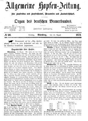 Allgemeine Hopfen-Zeitung Dienstag 13. August 1872
