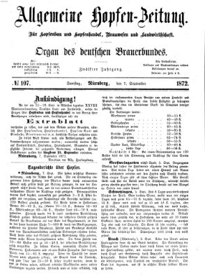 Allgemeine Hopfen-Zeitung Samstag 7. September 1872
