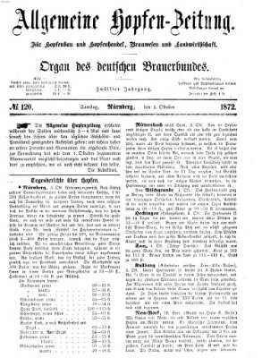 Allgemeine Hopfen-Zeitung Samstag 5. Oktober 1872